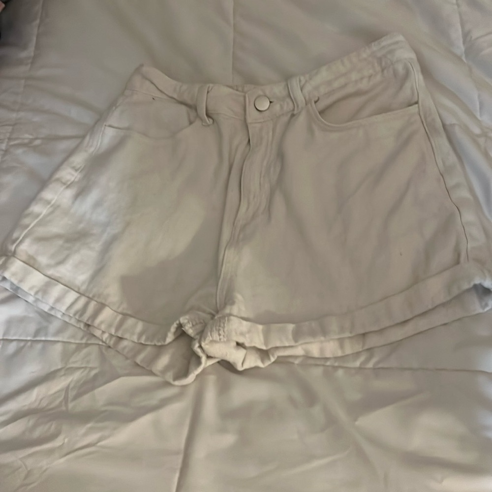 White Jean Shorts